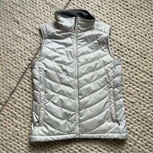 The North Face White and Gray Puffer Vest | medium